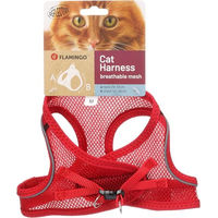 Produktbild von Katze Geschirr Flamingo Step&Go Berta Rot Größe M 29-33cm 42-46cm