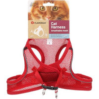 Produktbild von Katze Geschirr Step&Go Berta Rot Größe L 30-34cm 48-52cm Flamingo