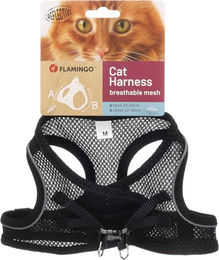 Katze Geschirr Step&Go Berta Schwarz Größe M 29-33cm 42-46cm Flamingo – Bild 1 von 3