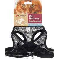 Produktbild von Katze Geschirr Step&Go Berta Schwarz Größe M 29-33cm 42-46cm Flamingo