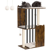 Produktbild von Katzen-Kratzbaum Vintage Braun 111 cm hoch mit 2 Sisal-Kratzsäulen für Innen