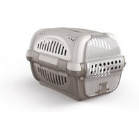 Produktbild von Katzen Transportbox Rhino aus Kunststoff in Beige und Grau