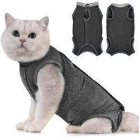 Produktbild von Katzenbody Erholungsanzug für erwachsene Katzen aus Modal in Dunkelgrau Größe L