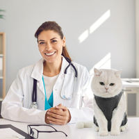Produktbild von Katzenbody Erholungsanzug Leckschutz für erwachsene Katzen aus Modal in Dunkelgrau Größe S