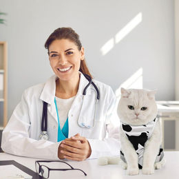 Katzenbody Erholungsanzug Leckschutz für Katzen Milchkuh Größe M – Bild 1 von 5