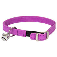 Produktbild von Katzenhalsband aus Leder mit Gummizug in Violett