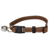 Produktbild von Katzenhalsband aus Leder mit Klick-Verschluss in Mocca