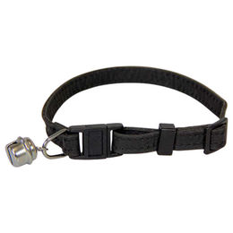 Katzenhalsband aus Leder mit Klick-Verschluss in Schwarz – Bild 1 von 1