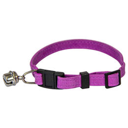 Produktbild von Katzenhalsband aus Leder mit Klick-Verschluss in Violett