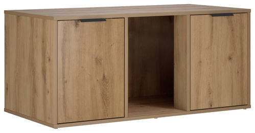 Katzenkiste Möbel Artisan in Eiche Optik aus Holz 100 x 49 x 45 cm Braun – Bild 1 von 2
