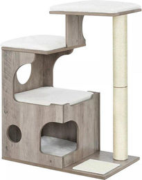 Katzenkratzbaum aus Holz mit weichem Katzenbett und Spielzeug für kleine Katzen – Bild 1 von 1