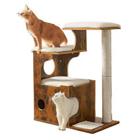Produktbild von Katzenkratzbaum Katzenturm aus Sisal in Vintage Braun-Weiß 66 x 42 x 88 cm