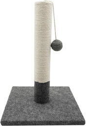 Katzenkratzbaum Tyrol in Grau und Weiß mit Spielzeug Pompon, 42cm Höhe – Bild 1 von 3