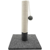 Produktbild von Katzenkratzbaum Tyrol in Grau und Weiß mit Spielzeug Pompon, 42cm Höhe