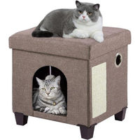 Produktbild von Katzenkubus mit Krabplank und Spielball faltbar 37x31,8x36 cm