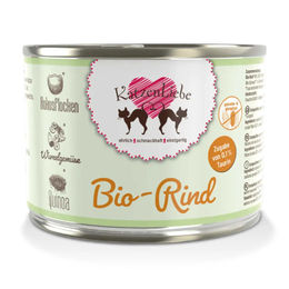 Produktbild von KatzenLiebe Bio Katzen Nassfutter Rind mit Bio-Schwarzwurzel Adult Getreidefrei Glutenfrei 12 x 200 g - 12 x 200 g