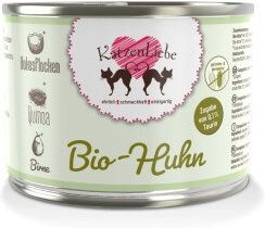 Produktbild von KatzenLiebe Bio Katzenfutter Huhn Adult mit hohem Fleischanteil 12x200 g - 12 x 200 g