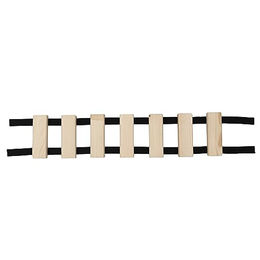 Katzenmöbel Wandmontage Hängebrücke aus Holz mit 2 Regalen und 7-stufiger Leiter in Braun Natur 85 cm – Bild 1 von 5
