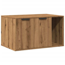 Katzentoilette als Katzenhaus und Beistelltisch Artisan Eiche aus Holzwerkstoff mit 2 Eingängen 80x50x45 cm – Bild 1 von 1
