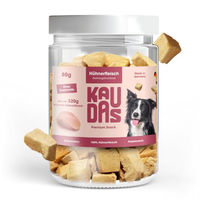 Produktbild von KAUDAS HuhnPur Natursnack Gefriergetrocknetes Hühnerfleisch Monoprotein Hund 3 x 80 g - 3 x 80 g