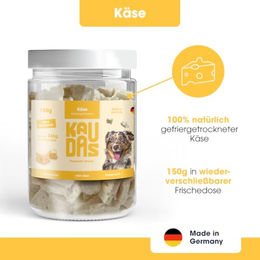 KAUDAS KäsePur Natursnack Belohnungssnack für Hunde mit Käse getreidefrei und ohne Zucker 5 x 150g - 5 x 150 g – Bild 1 von 5