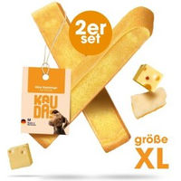 Produktbild von KAUDAS Knabber Kaustange Käse 2x XL Kauknochen für große Hunde aus 100% getrocknetem Hartkäse getreidefrei und ohne Zucker