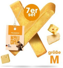 KAUDAS Knabber Kaustange Käse für kleine Hunde - 7 x M Kauknochen aus 100% getrocknetem Hartkäse, getreidefrei und ohne Zucker – Bild 1 von 7