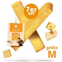 Produktbild von KAUDAS Knabber Kaustange Käse für kleine Hunde - 7 x M Kauknochen aus 100% getrocknetem Hartkäse, getreidefrei und ohne Zucker