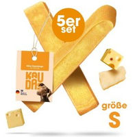Produktbild von KAUDAS Knabber Kaustange Käse Mini Kauknochen für Hunde bis 4,5 kg, 5 Stück, getrockneter Hartkäse, getreidefrei und ohne Zucker