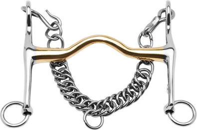 KAUGAN Dressurkandare mit geneigter Zungenfreiheit aus Edelstahl 14 mm 14,5 cm – Bild 1 von 1