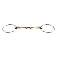 Produktbild von KAUGAN Edelstahl Gebiss Wassertrense doppelt gebrochen 14 mm Gold