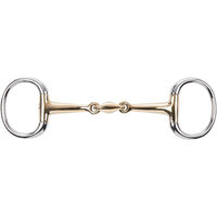 Produktbild von KAUGAN Edelstahl Unterlegtrense mit Olivenkopf doppelt gebrochen 14 mm 11,5 cm