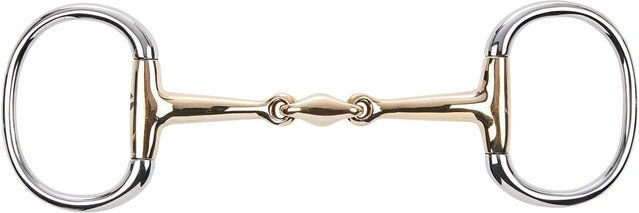 KAUGAN Olivenkopfgebiss doppelt gebrochen aus Edelstahl 14 mm 13,5 cm Silber – Bild 1 von 1