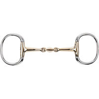 Produktbild von KAUGAN Olivenkopfgebiss doppelt gebrochen aus Edelstahl 14 mm 13,5 cm Silber