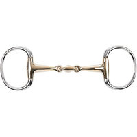 Produktbild von KAUGAN Olivenkopfgebiss doppelt gebrochen aus Edelstahl 16 mm 13,5 cm Silber