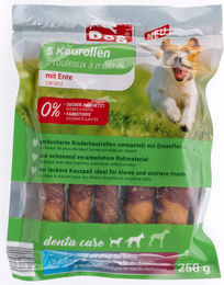 Kausnack Kaurollen Ente und Rind Monoprotein ohne Zucker für kleine und mittelgroße Hunde 250g – Bild 1 von 1