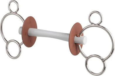 Kavalkade Beris 3-Ring Gebiss mit Comfortstange in Silber – Bild 1 von 3