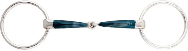 Produktbild von Kavalkade Bradoon Ergonomic Gebiss für Pferde mit 2 Ringen in Blau und Silber