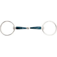Produktbild von Kavalkade Bradoon Ergonomic Gebiss für Pferde mit 2 Ringen in Silber und Blau