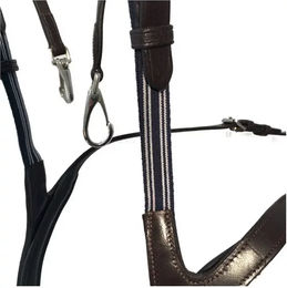 Kavalkade Caya 5er Pack Leder Vorderzeug und 5-Punkt-Jagdhalsband für Pferde in Schwarz und Braun – Bild 1 von 5