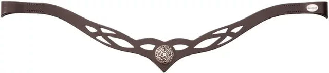Produktbild von Kavalkade Celtic Stirnband für Pferde aus Leder in Braun mit Silber