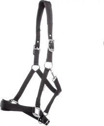 Produktbild von Kavalkade Classic Simple Pferdehalfter aus Nylon in Schwarz mit Silber