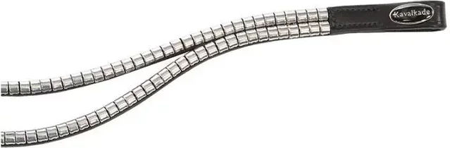 Kavalkade Clincher Duo Stirnriemen aus Leder in Schwarz mit silbernen Clincherelementen – Bild 1 von 2