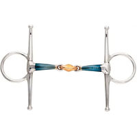 Produktbild von Kavalkade Ergonomic Doppelt gebrochene Kandare für Pferde mit Doppelblockierung in Blau und Silber
