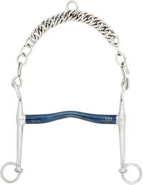 Produktbild von Kavalkade Ergonomic Tongue Port Dressur-Zaumgebiss für Pferde in Blau und Silber