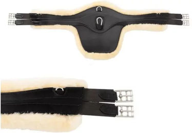 Kavalkade Excellence Stollenschutzgurt mit Lammfell in Schwarz 145 cm – Bild 1 von 6