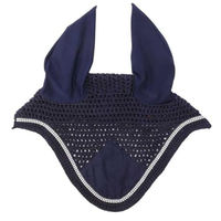 Produktbild von Kavalkade Fliegenhaube mit Strass aus Baumwolle Blau für Warmblut