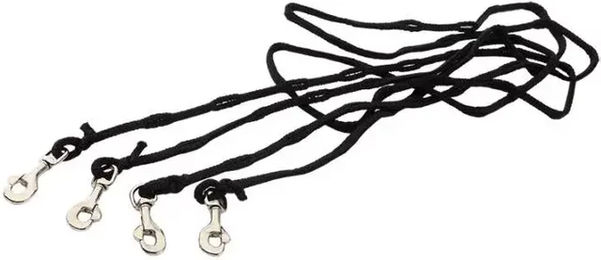 Kavalkade Hilfszügel Easy für Warmblut aus Nylon in Schwarz/Silber – Bild 1 von 5