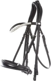 Kavalkade Kandare Sonya aus Leder Schwarz für Warmblut Pferde – Bild 1 von 3