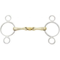 Produktbild von Kavalkade KavalBit 3-Ring Gebiss doppelt gebrochen aus Edelstahl 16 mm